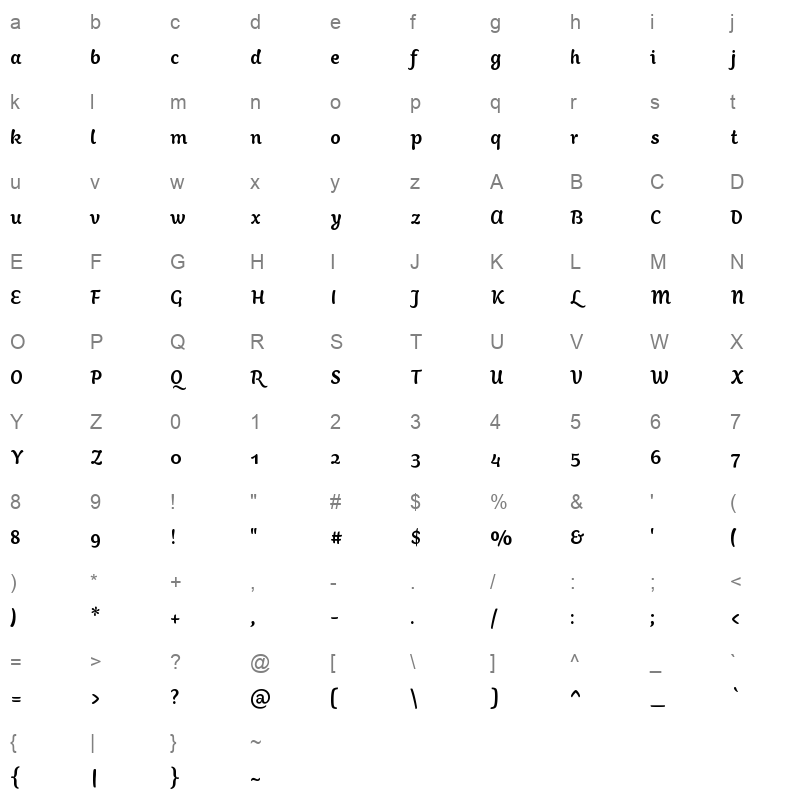 Aisha Arabic Semibold Character Map