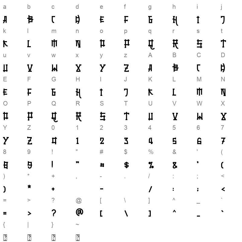 aishiteru personal use font Character Map