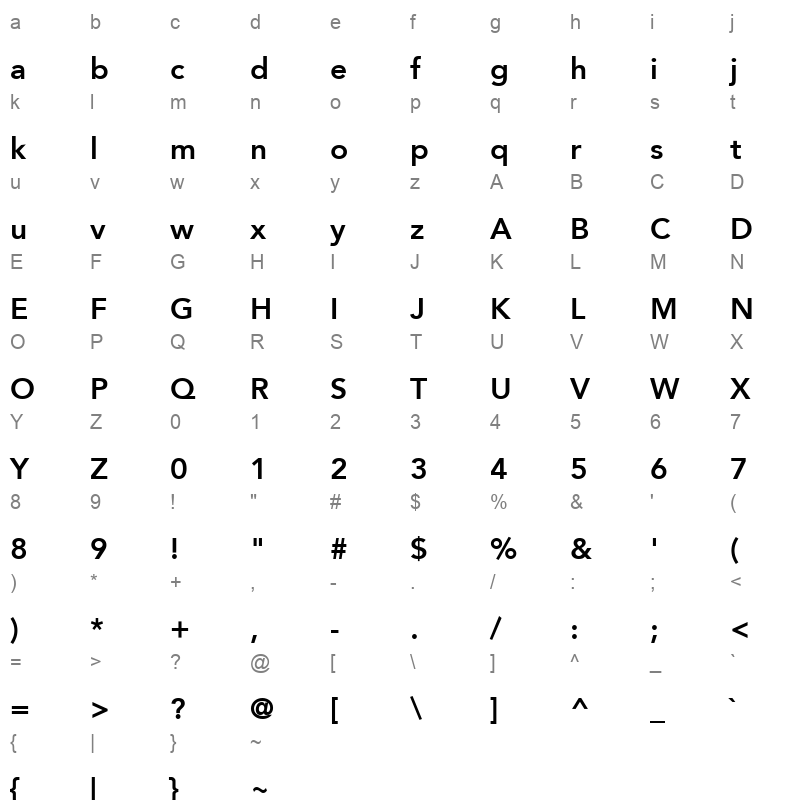 A.Jannat.LT.Bold 1 Character Map