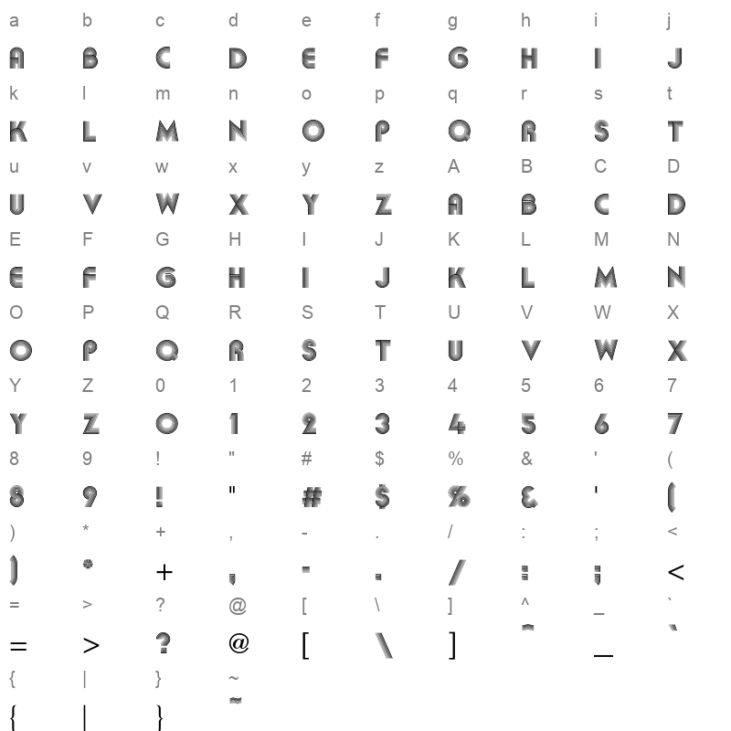 aki lines regular Character Map