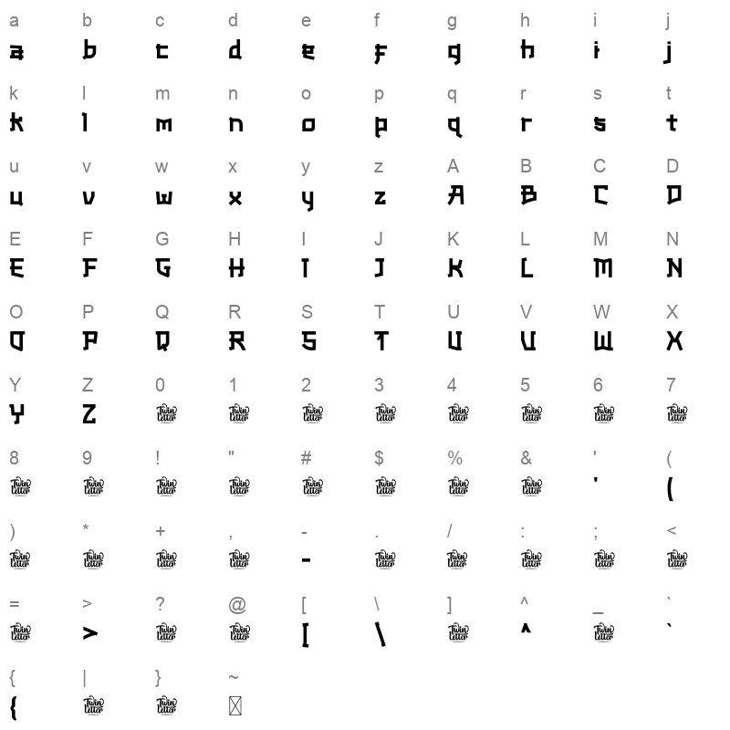 akisa font Character Map