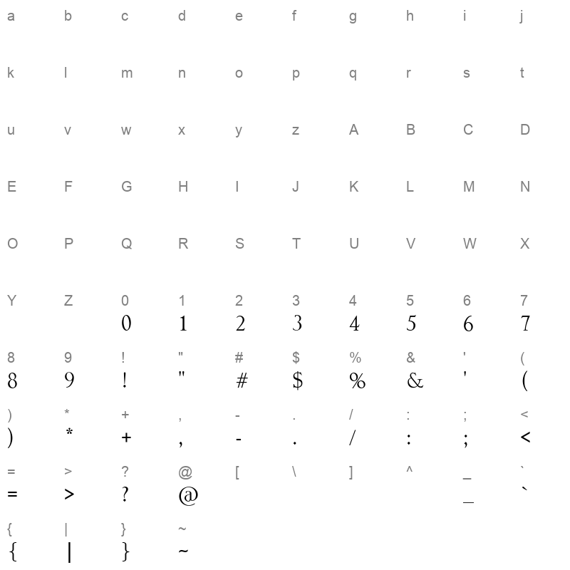 al ayman regular Character Map
