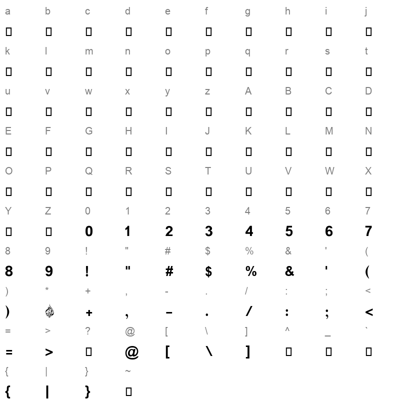 al jazeera arabic bold ttf Character Map