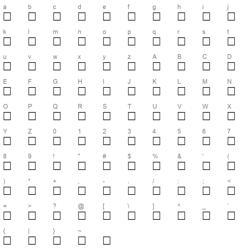 Al Kharashi 52 Normal Character Map