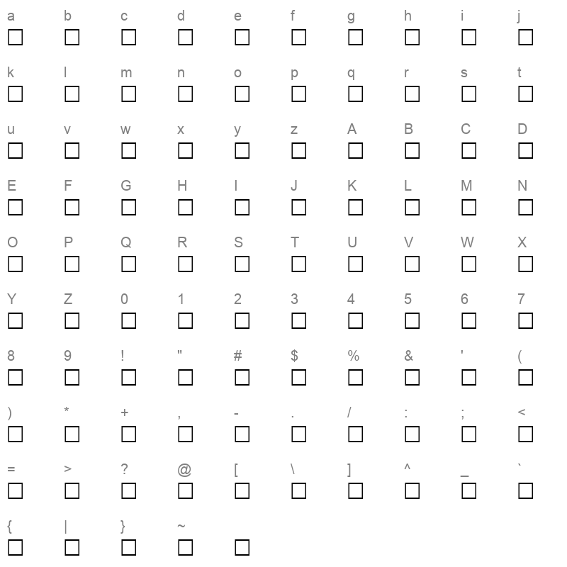 Al Kharashi 60 Naskh Swashes Character Map