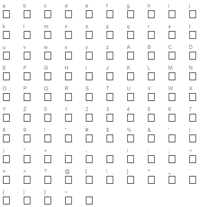 AL Sarem Bold Regular Character Map