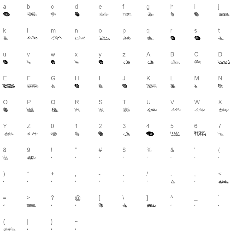 ALAWI 3 18 Normal Character Map