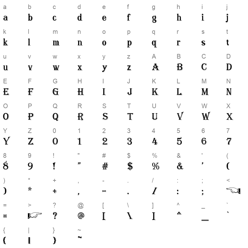 algerian mesa Character Map