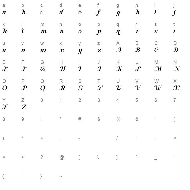 algra molta bold Character Map