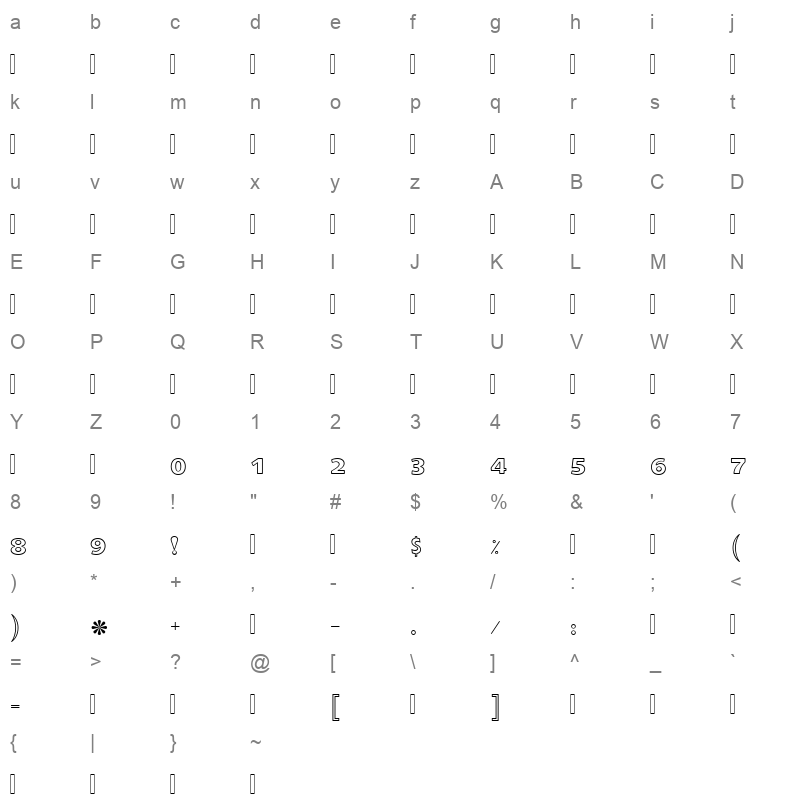 ALHARFALJADID LINOTYPE TWO Character Map