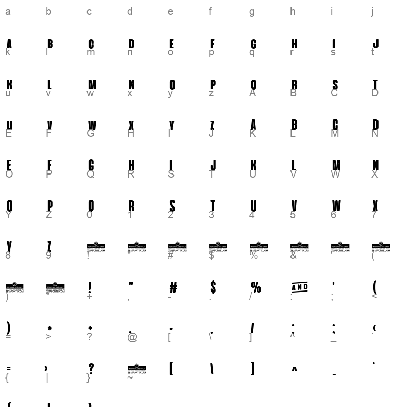 aliens cows heavy Character Map
