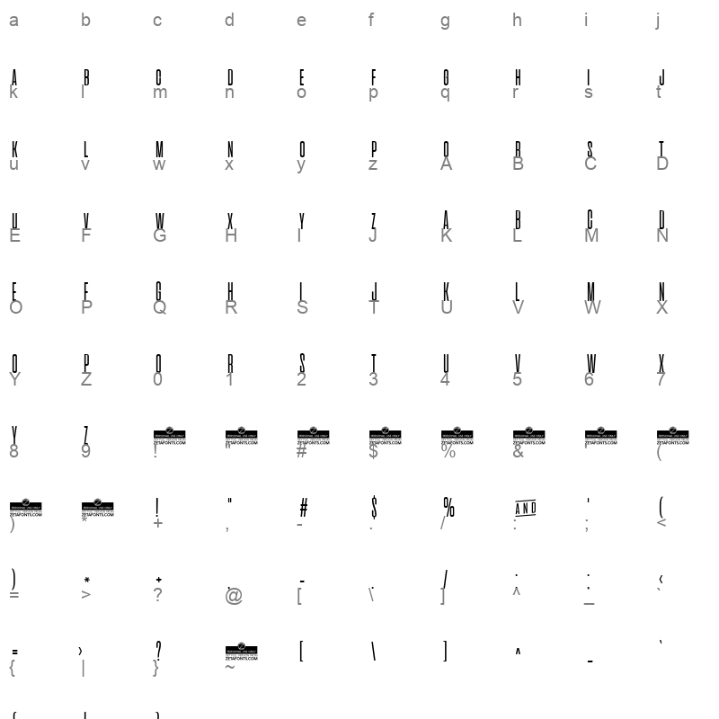 aliens cows light Character Map