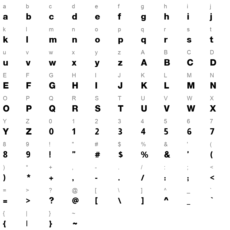 Almarai ExtraBold Character Map