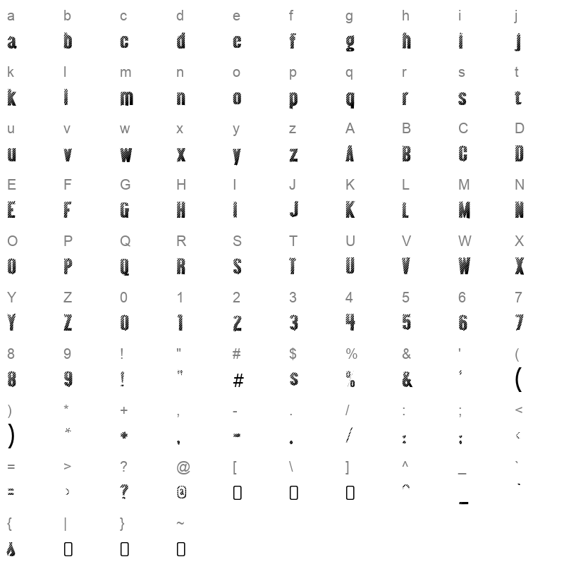 almonte woodgrain regular Character Map
