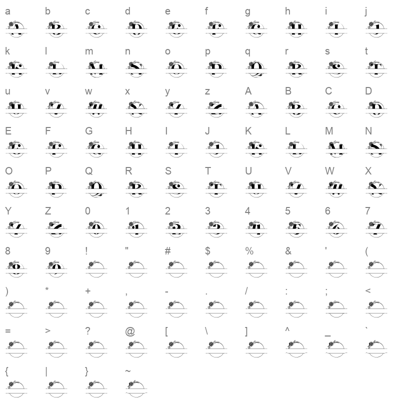 alora monogram line Character Map