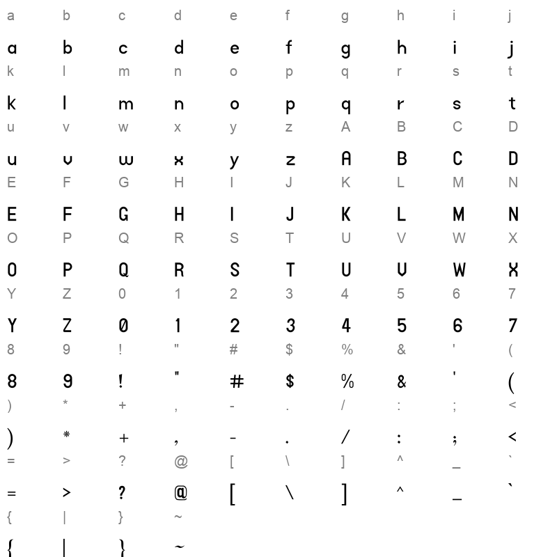alqalam AlQalam Fawad Bold Character Map