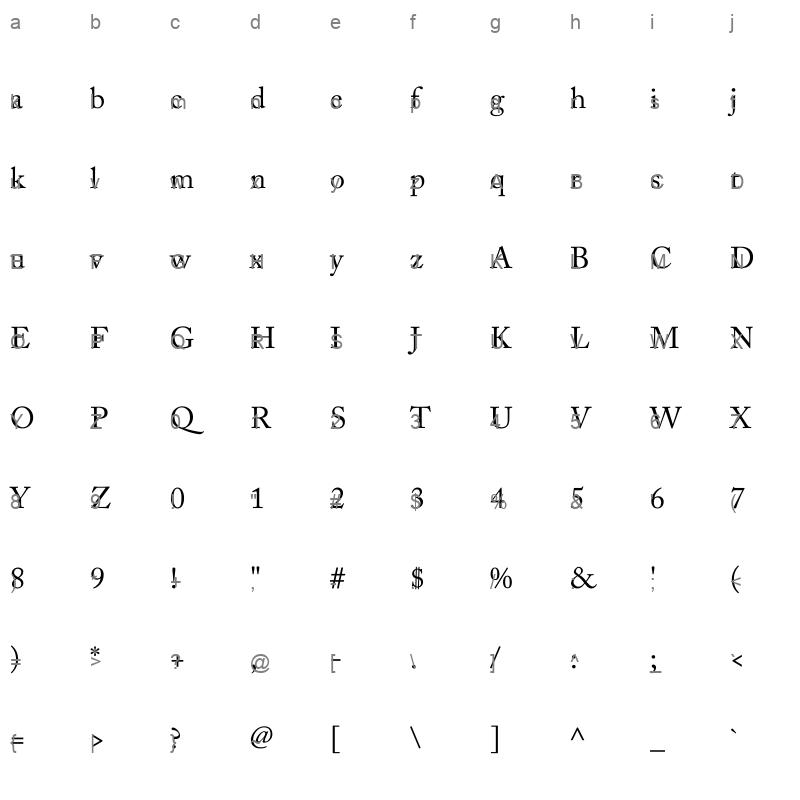 AlQalam Kaman Regular Character Map