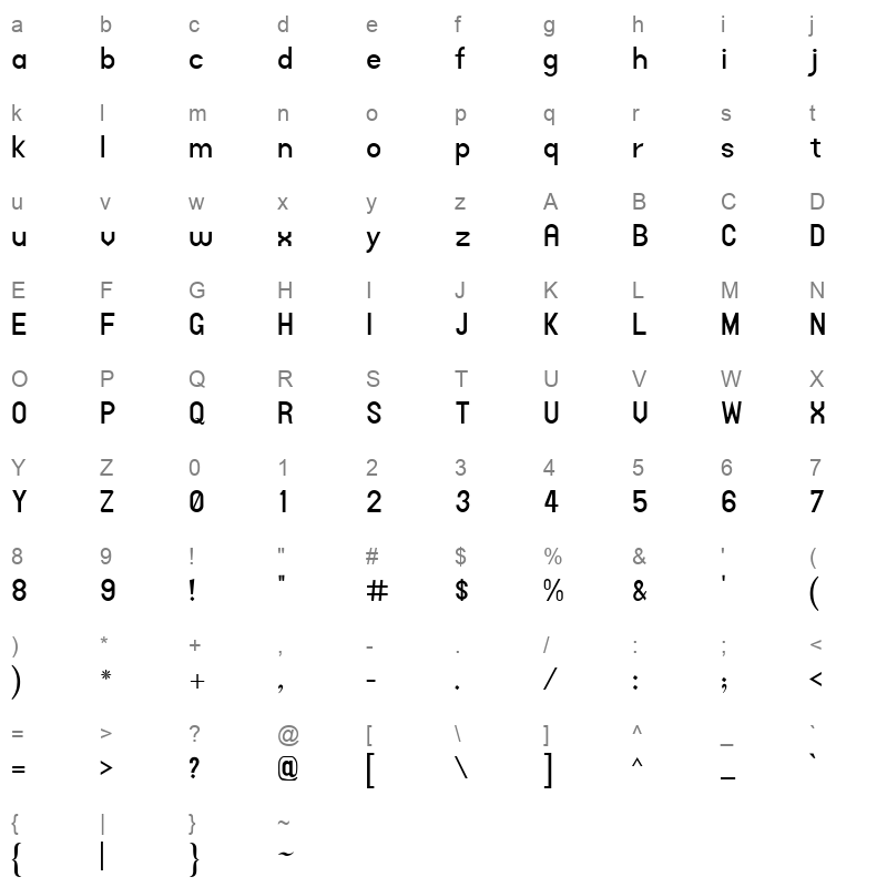 alqalam mehwish ali regular 1 Character Map