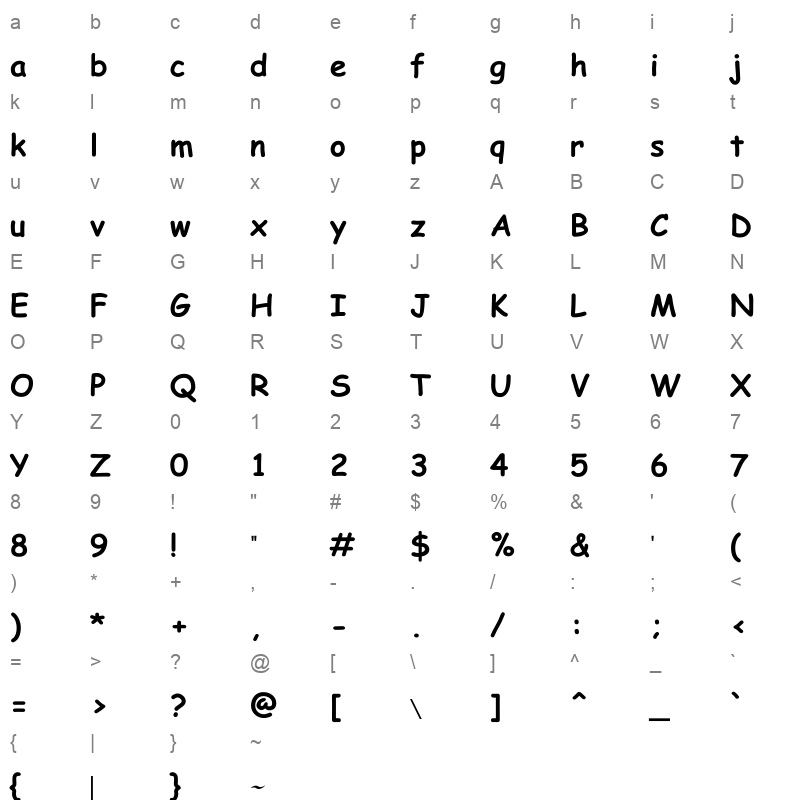 alqalam mujeeb regular 1 Character Map