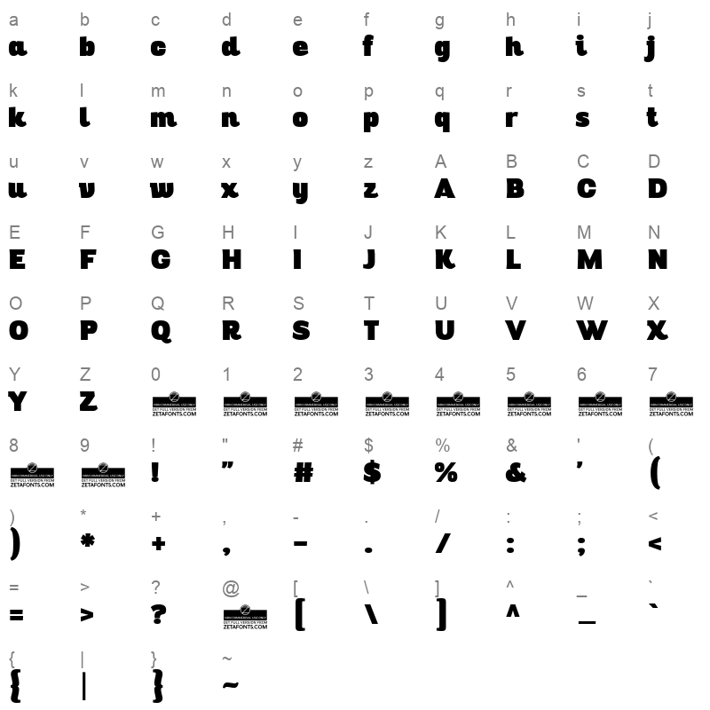 altair ultra Character Map