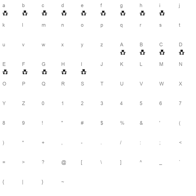 Amabhere Character Map