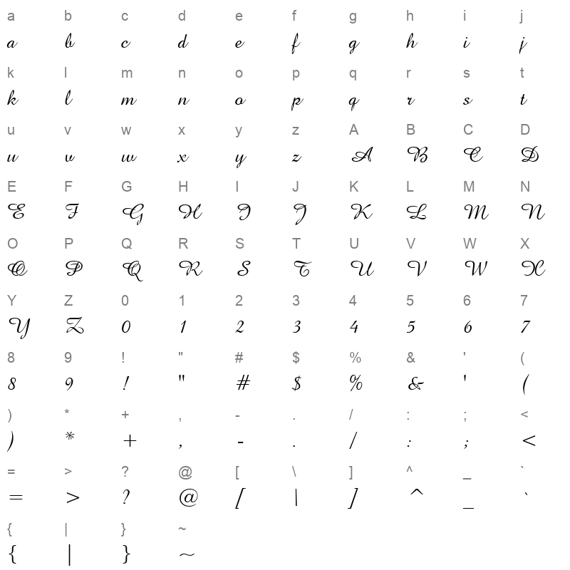 amazone bt regular 400 Character Map