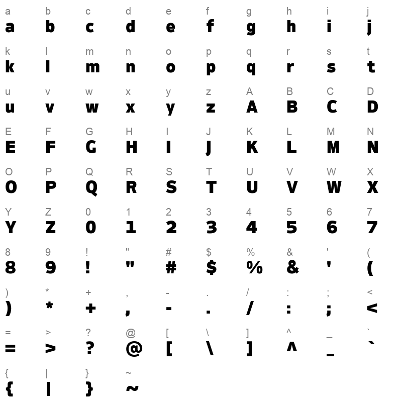 ambiguity normate black Character Map