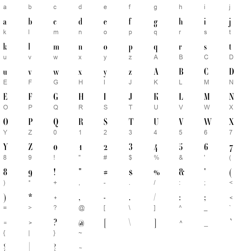 ambroise std firmin demi Character Map