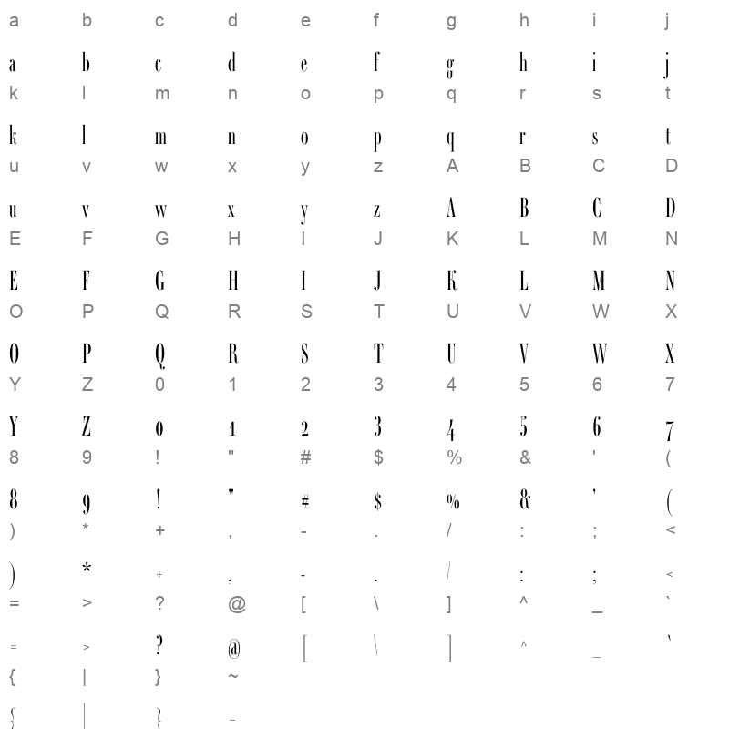ambroise std francois light Character Map
