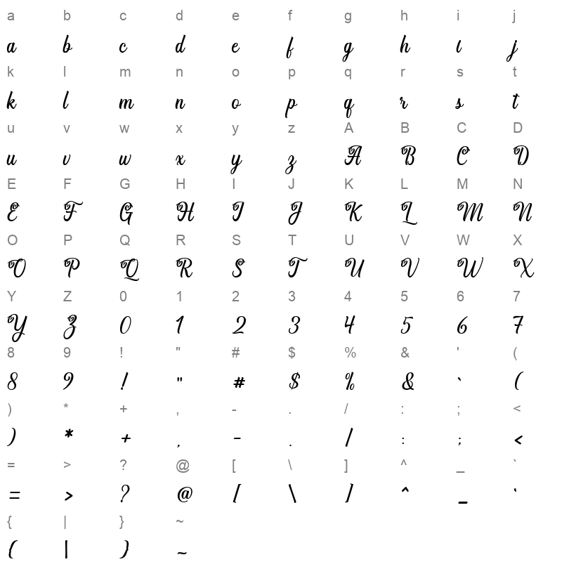 amellya Character Map