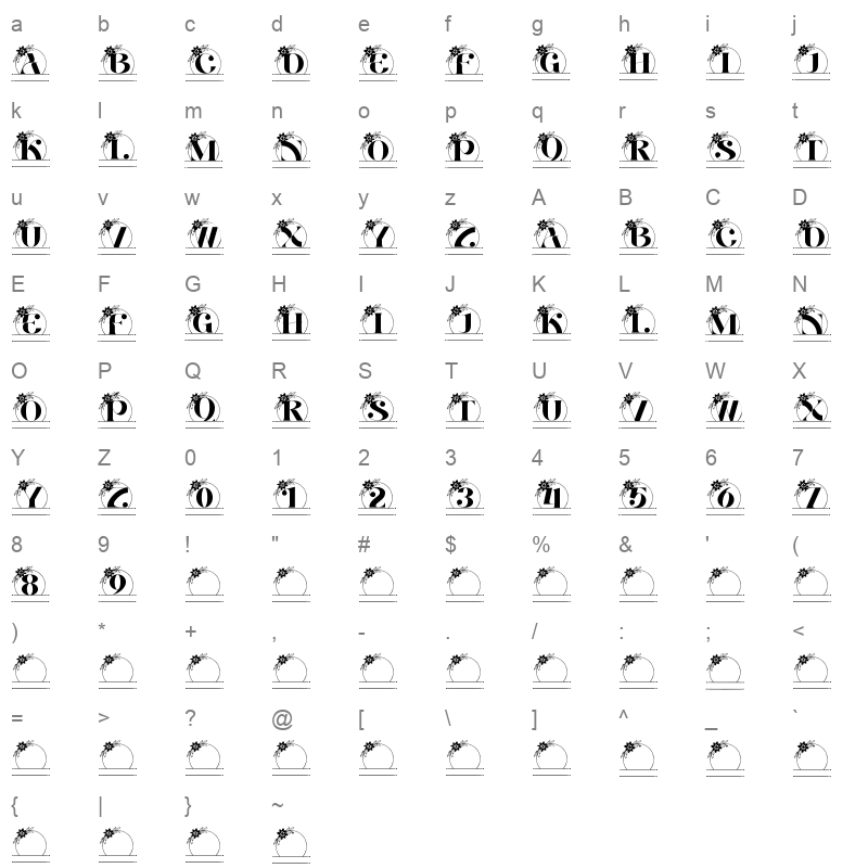 amour monogram line Character Map