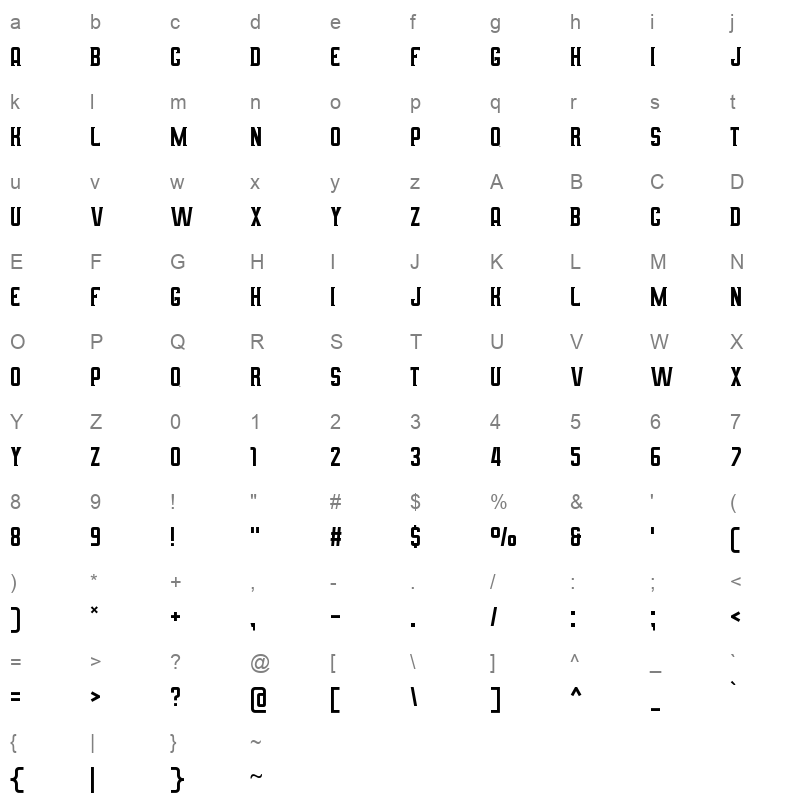 amsterdam signature duo regular Character Map
