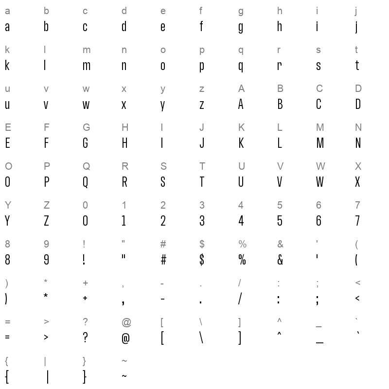 antarctican headline book Character Map