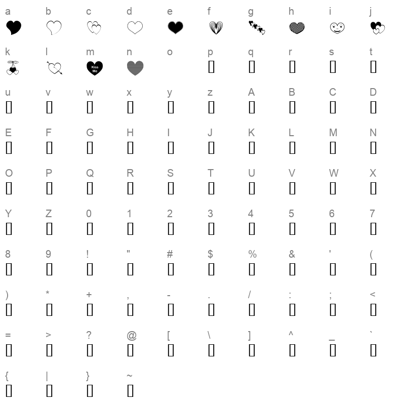 ap justhearts Character Map