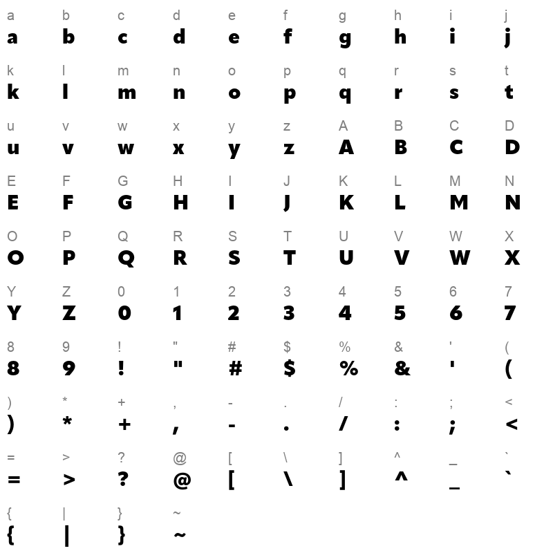 apparat black Character Map