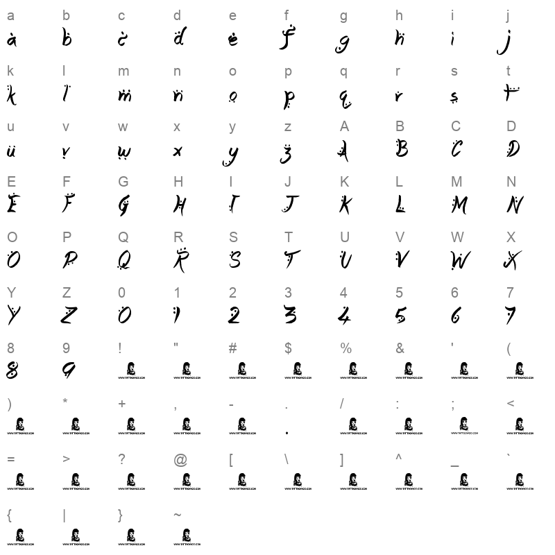 arabic magic Character Map
