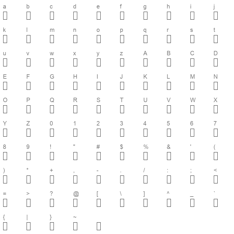 ARABSQ Character Map