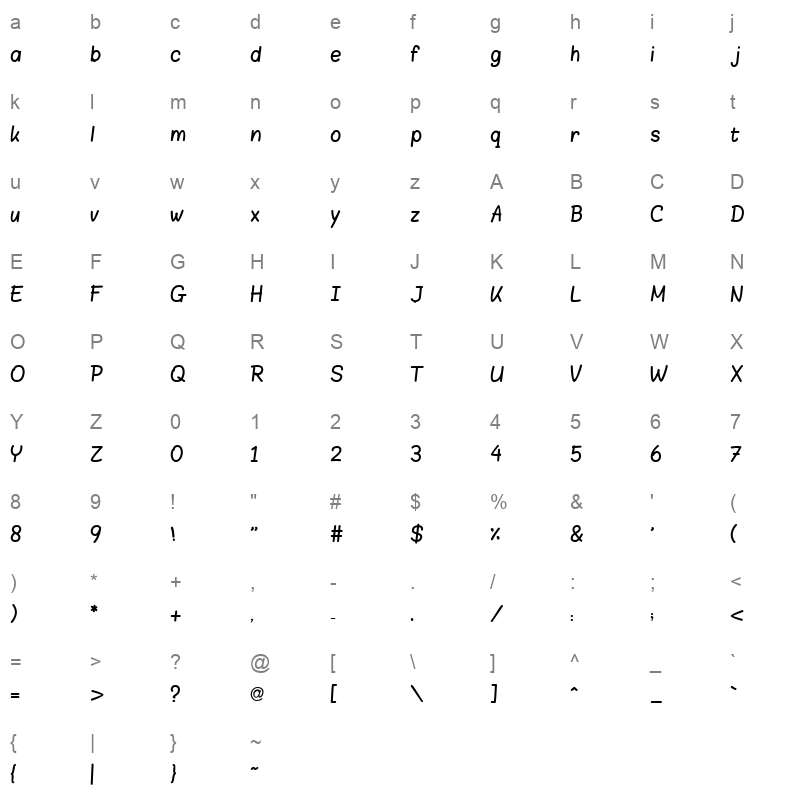 Aref Menna Light 1 Character Map