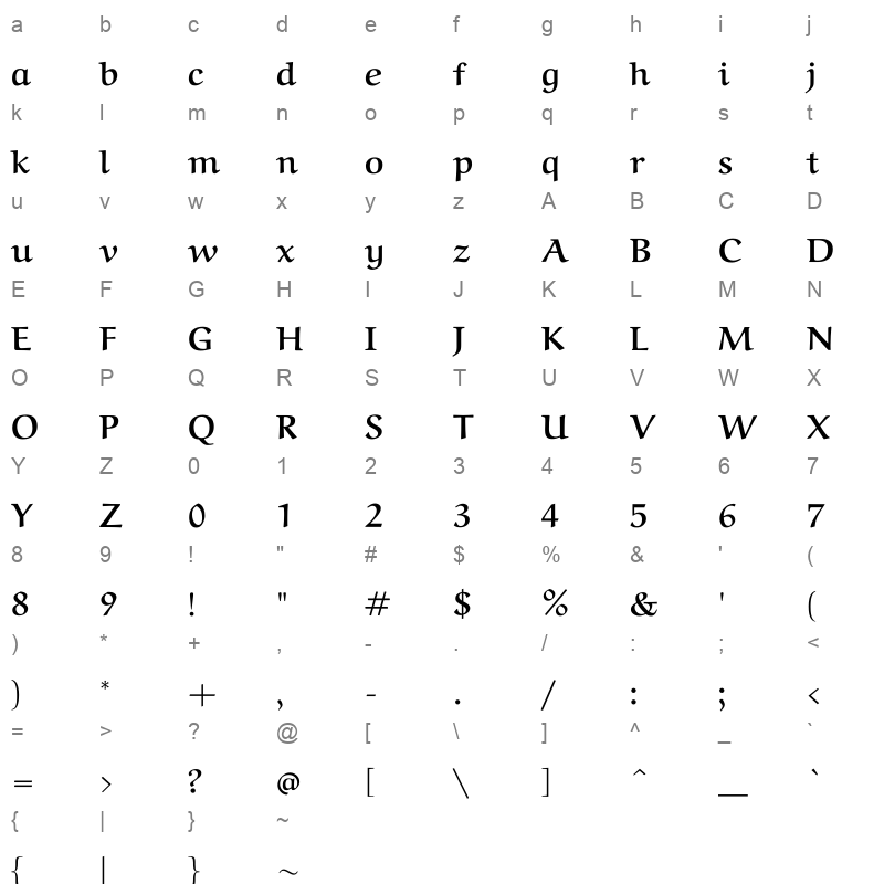 aref ruqaa ink bold Character Map