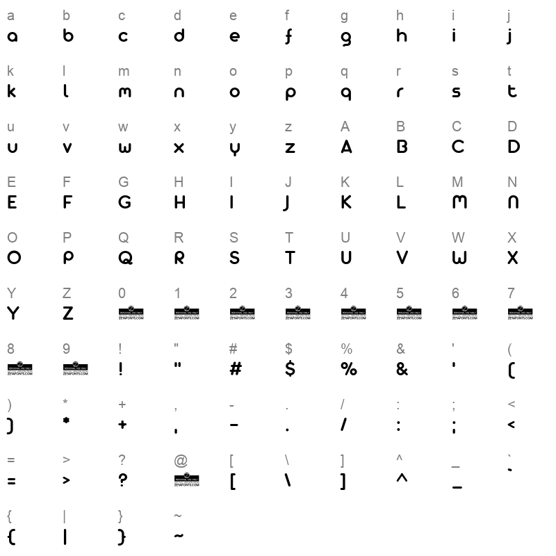 arista pro alternate semibold Character Map