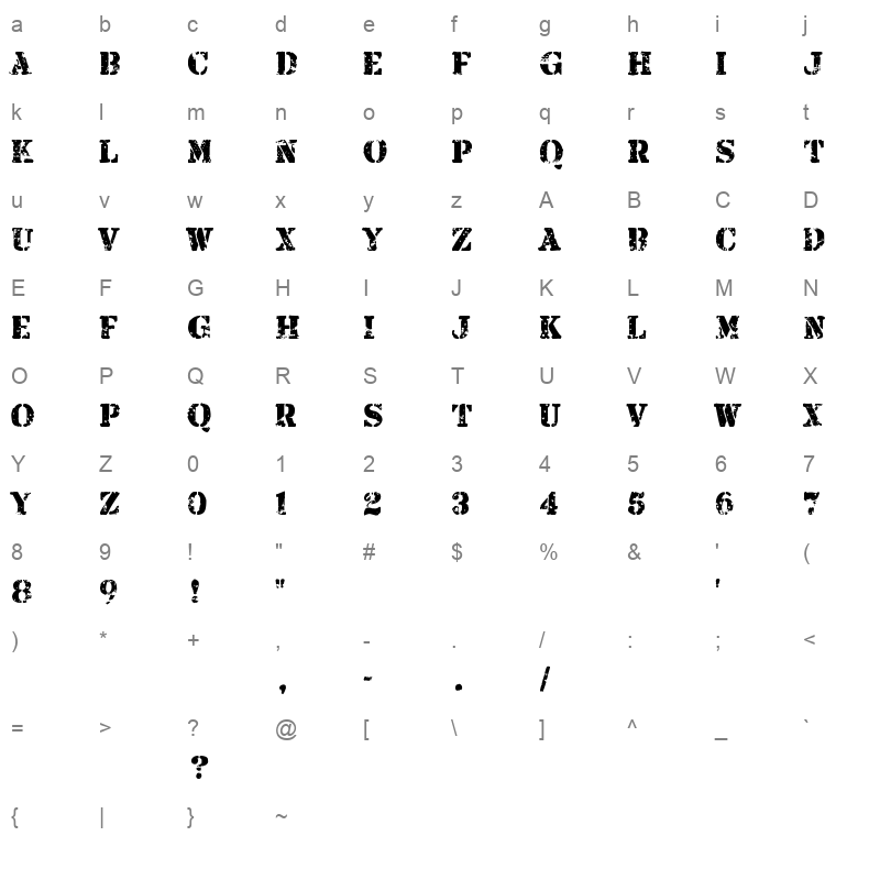 armalite rifle Character Map
