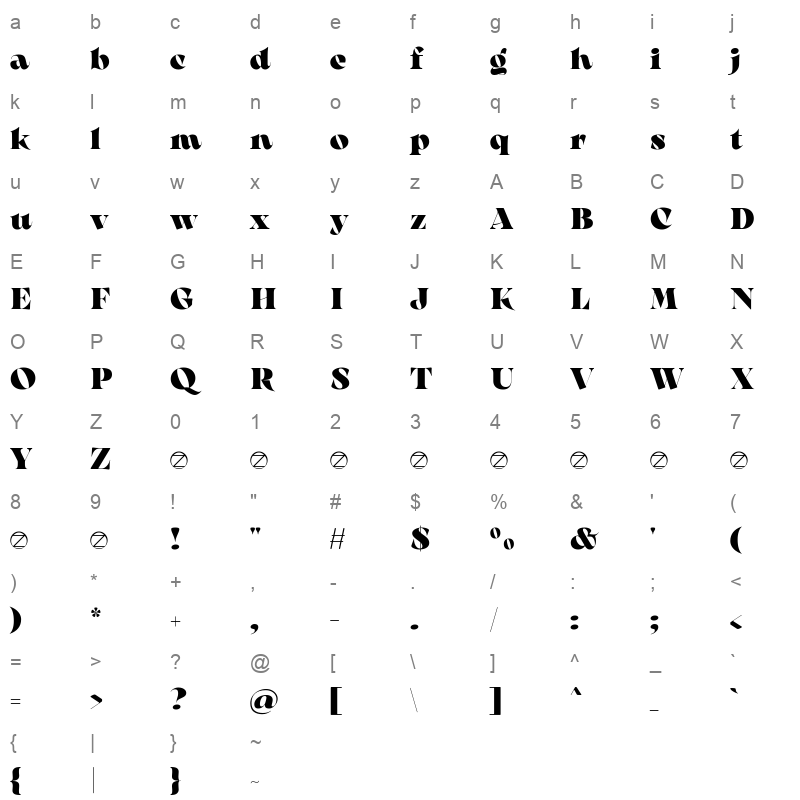 arsenica extra bold demo Character Map