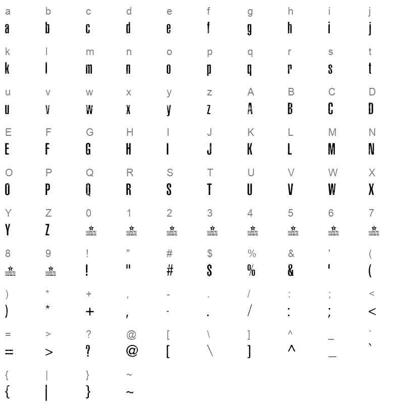 asphaltic scratch rounded perso Character Map