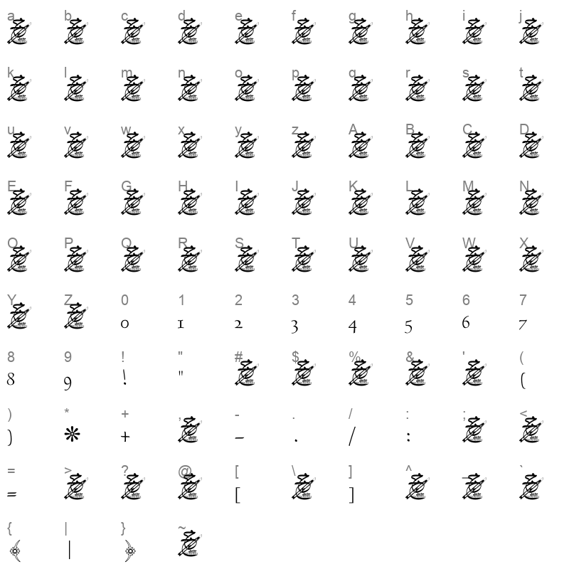A.Thuluth p30download.com Character Map