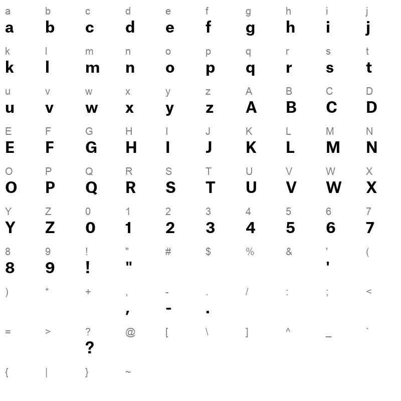 atlas grotesk bold demo Character Map