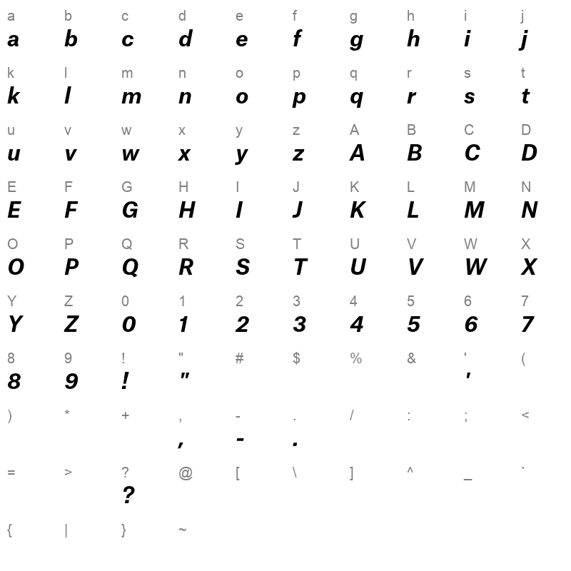 atlas grotesk bold italic demo Character Map