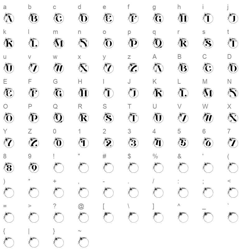 aveline monogram Character Map