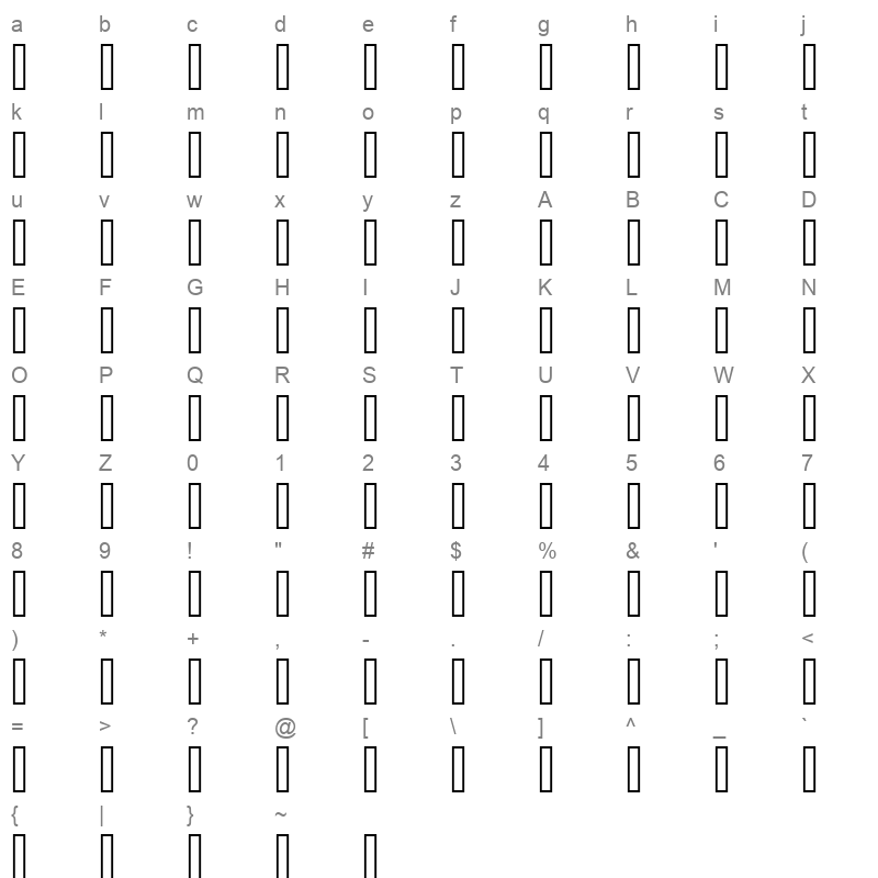 AXTAB Character Map