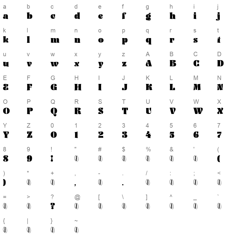 Ayuga Character Map