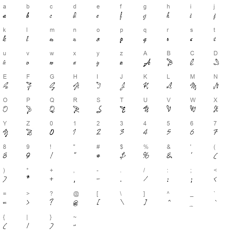 bad gong Character Map